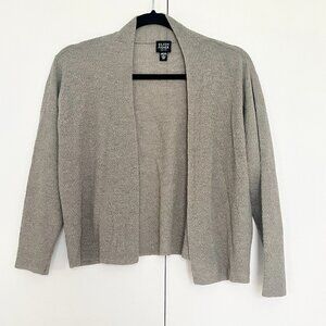 Eileen Fisher Petite Gray 100% Wool Lightweight Cardigan